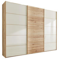 SCHWEBETÜRENSCHRANK 250/236/67 cm 3-türig Buchefarben, Champagner  - Champagner/Buchefarben, Natur, Glas/Holz (250/236/67cm) - Linea Natura
