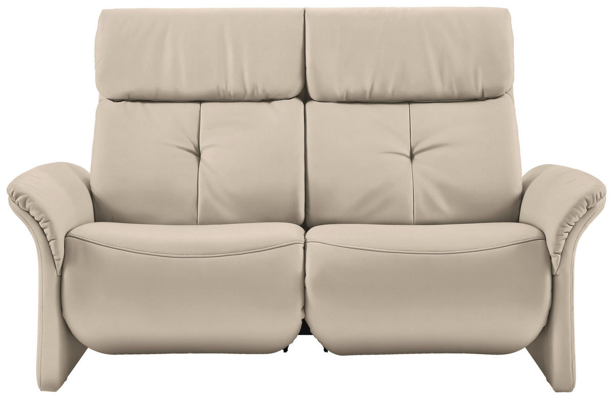 SITZGARNITUR in Echtleder Creme  - Creme/Schwarz, Konventionell, Leder/Kunststoff (209/107/91cm) - Himolla Komfortklass