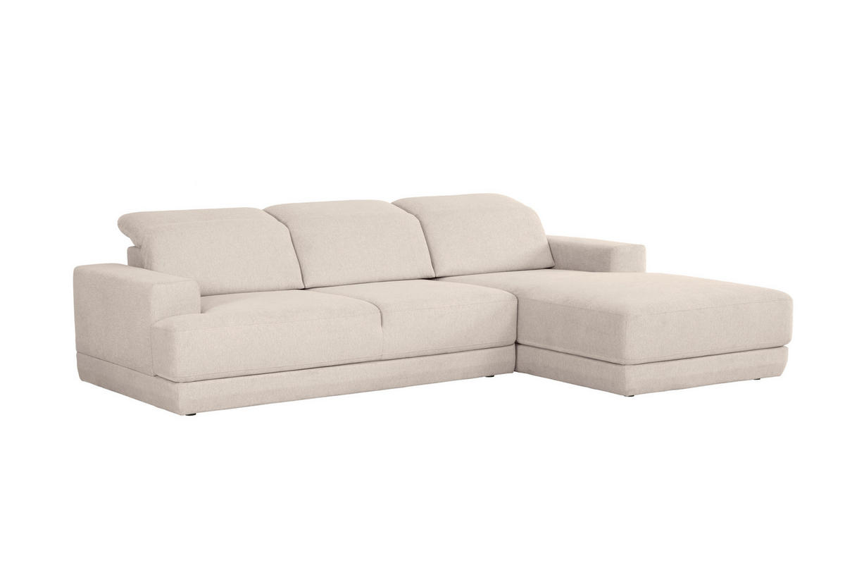 ECKSOFA Beige Webstoff  - Beige/Schwarz, Design, Kunststoff/Textil (204/293cm) - MID.YOU