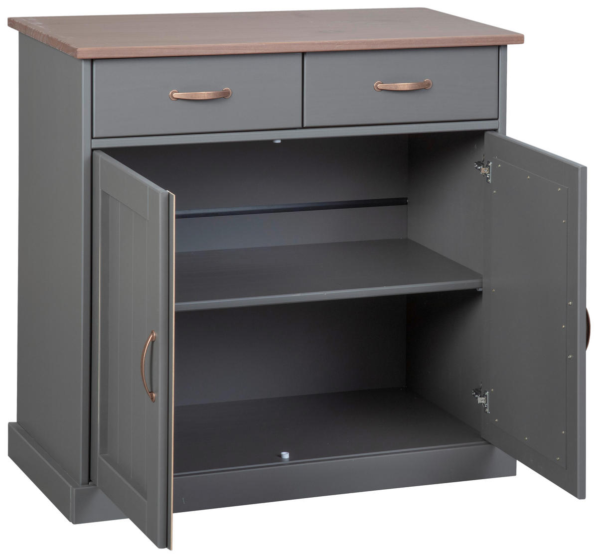KOMMODE  in 90/86/45 cm  - Braun/Grau, KONVENTIONELL, Holz/Metall (90/86/45cm) - MID.YOU