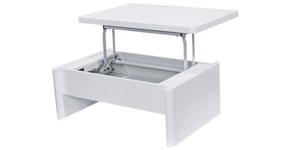 COUCHTISCH 90/60/38-63 cm rechteckig Weiß  - Weiß, KONVENTIONELL, Holzwerkstoff/Metall (90/60/38-63cm) - Xora