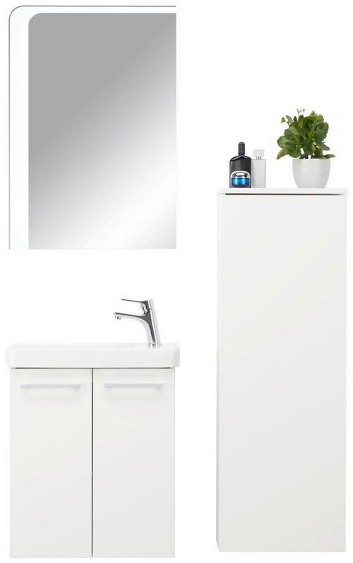 BADEZIMMER  in 55,5 cm  - Weiß, MODERN, Glas/Keramik (55,5cm) - Voleo