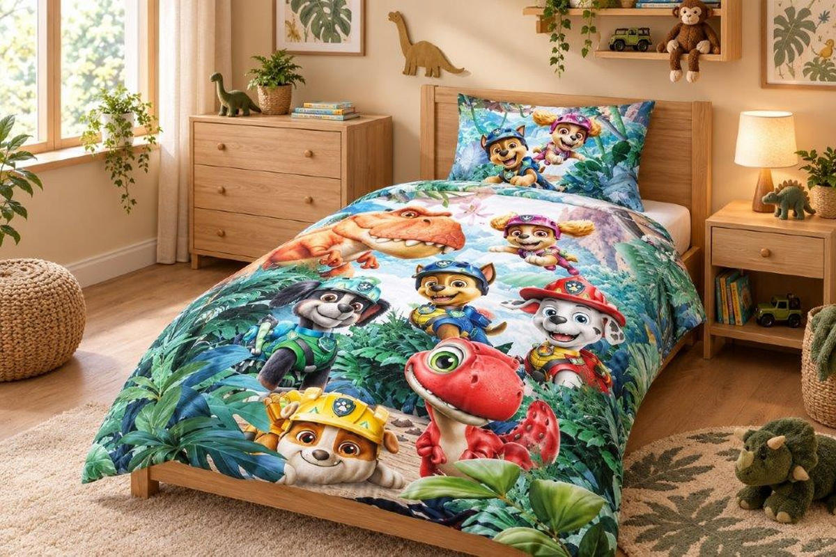 POSTELJINA ZA MLADE Paw Patrol Movie 140/200 cm renforcé tkanina jorgovan  - jorgovan, Konvencionalno, tekstil (140/200cm) - Paw Patrol