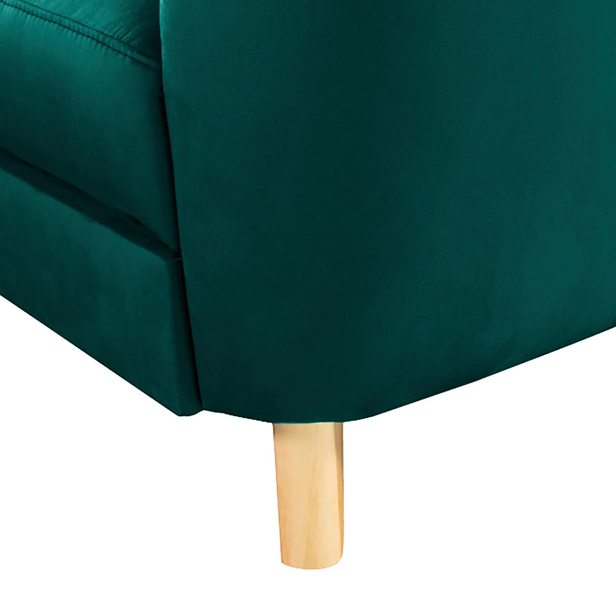 ECKSOFA Petrol Samt  - Buchefarben/Petrol, Design, Holz/Textil (190/236cm) - Livetastic