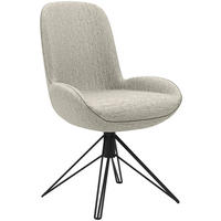 STUHL  Lederauswahl, Stoffauswahl, Typenauswahl, Sitzfläche 360° drehbar, automatische Rückholfunktion Chenille  - Hellgrau/Schwarz, Design, Textil/Metall (55/90/62cm) - Musterring