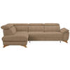 ECKSOFA in Bouclé Hellbraun  - Hellbraun/Eichefarben, Modern, Holz/Textil (212/287cm) - Valnatura