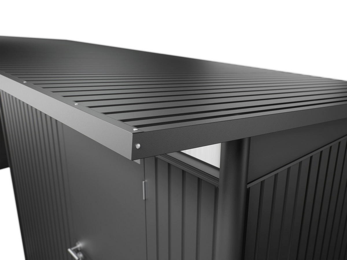 GERÄTEHAUS 180/218/220 cm  - Anthrazit, Design, Metall (180/218/220cm) - Biohort
