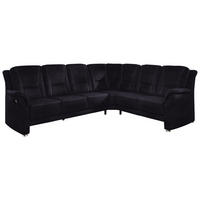 ECKSOFA in Mikrofaser Schwarz  - Beige/Alufarben, Konventionell, Textil/Metall (275/223cm) - Beldomo Comfort
