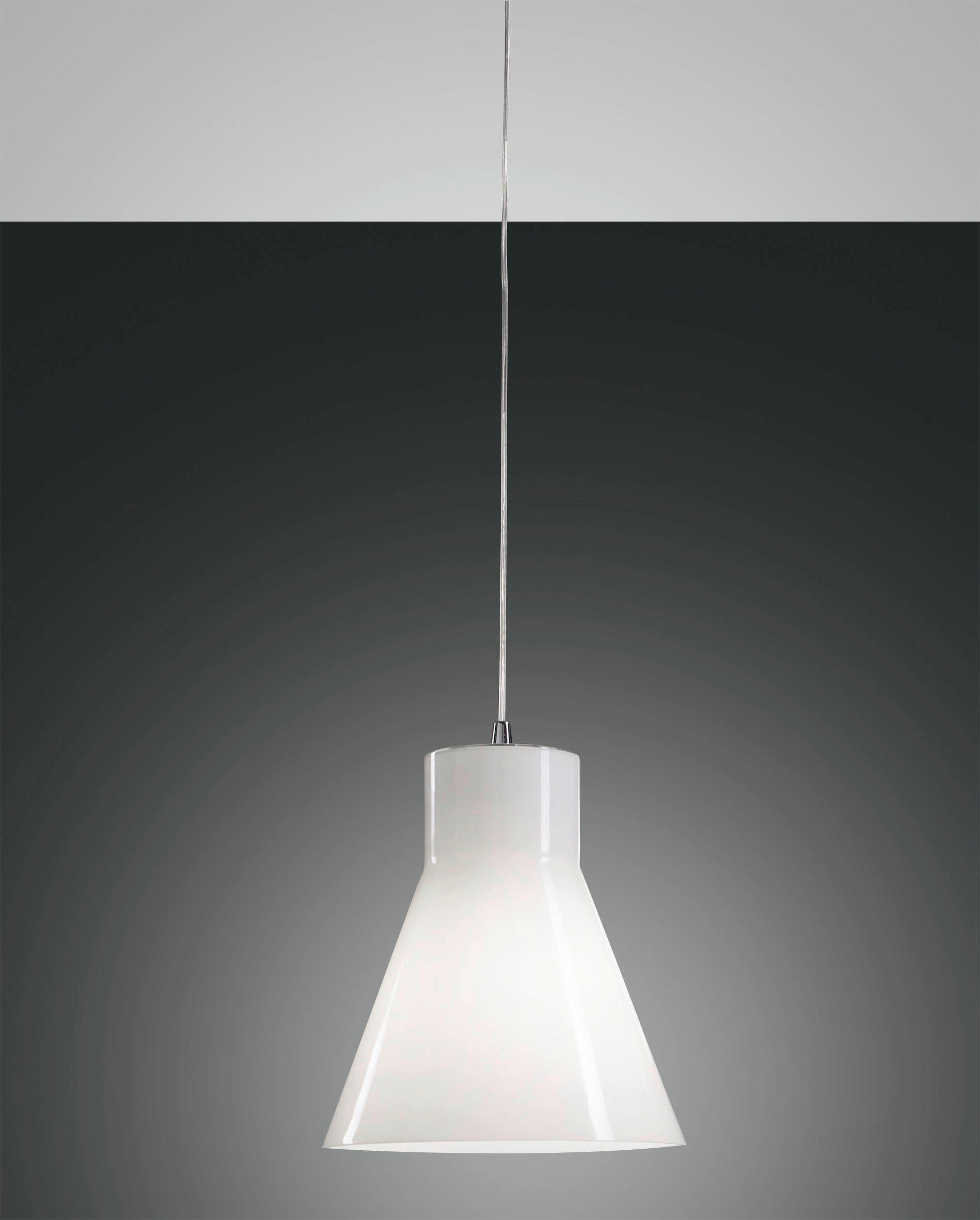 PENDELLEUCHTE Diana 23/200 cm   - Weiß, Design, Glas/Metall (23/200cm) - Fabas Luce