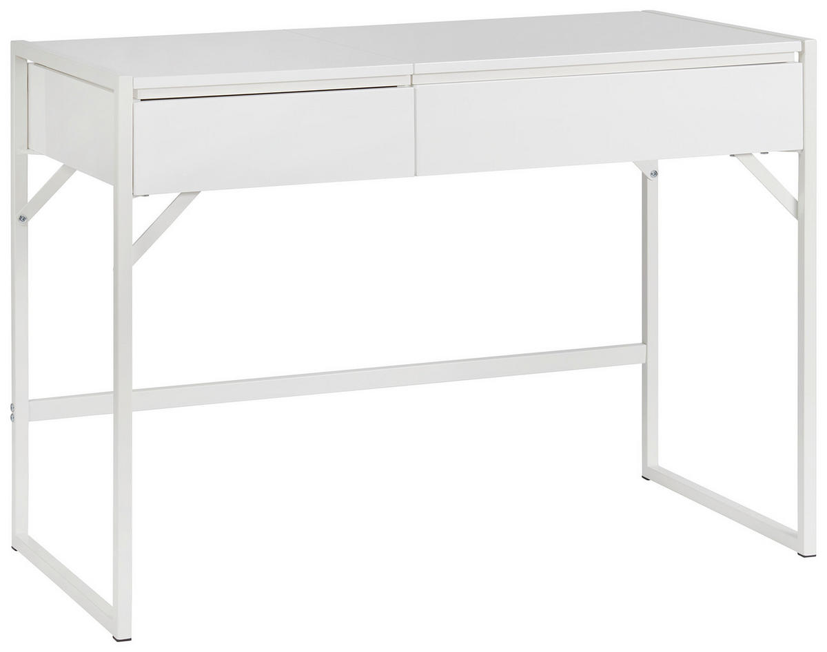 SCHREIBTISCH 105/50/75,8-100 cm  in Weiß  - Weiß, Design, Holzwerkstoff/Metall (105/50/75,8-100cm) - Novel