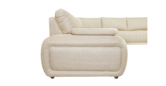 ECKSOFA Creme Struktur Rückenkissen, Rücken echt  - Chromfarben/Creme, KONVENTIONELL, Textil/Metall (310/280cm) - Carryhome