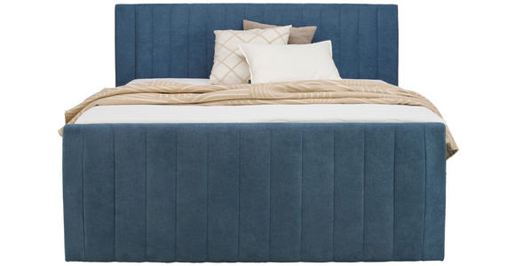 BOXSPRINGBETT 180/200 cm  in Blau  - Blau/Schwarz, KONVENTIONELL, Kunststoff/Textil (180/200cm) - Carryhome