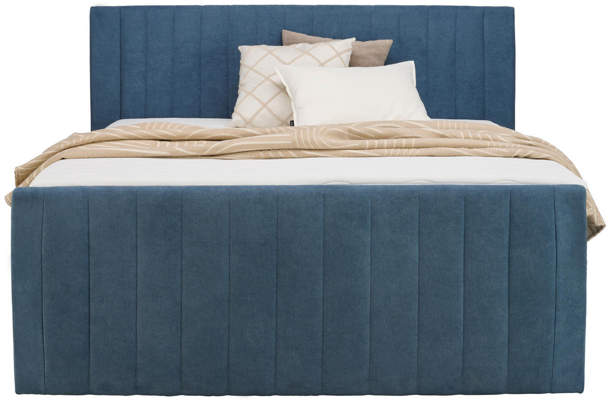 BOXSPRINGBETT 160/200 cm  in Blau  - Blau/Schwarz, Konventionell, Kunststoff/Textil (160/200cm) - Carryhome