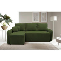 ECKSOFA Grün Struktur, Bouclé  - Schwarz/Grün, Design, Kunststoff/Textil (143/209cm) - MID.YOU