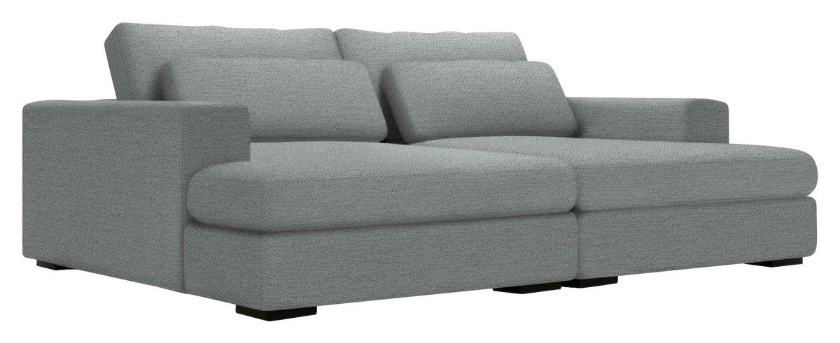 BIGSOFA in Chenille Hellgrau  - Hellgrau/Schwarz, Design, Textil (223/80/158cm) - Lomoco