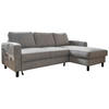 ECKSOFA Grau Struktur  - Schwarz/Grau, Holz/Textil (228/148cm) - MID.YOU