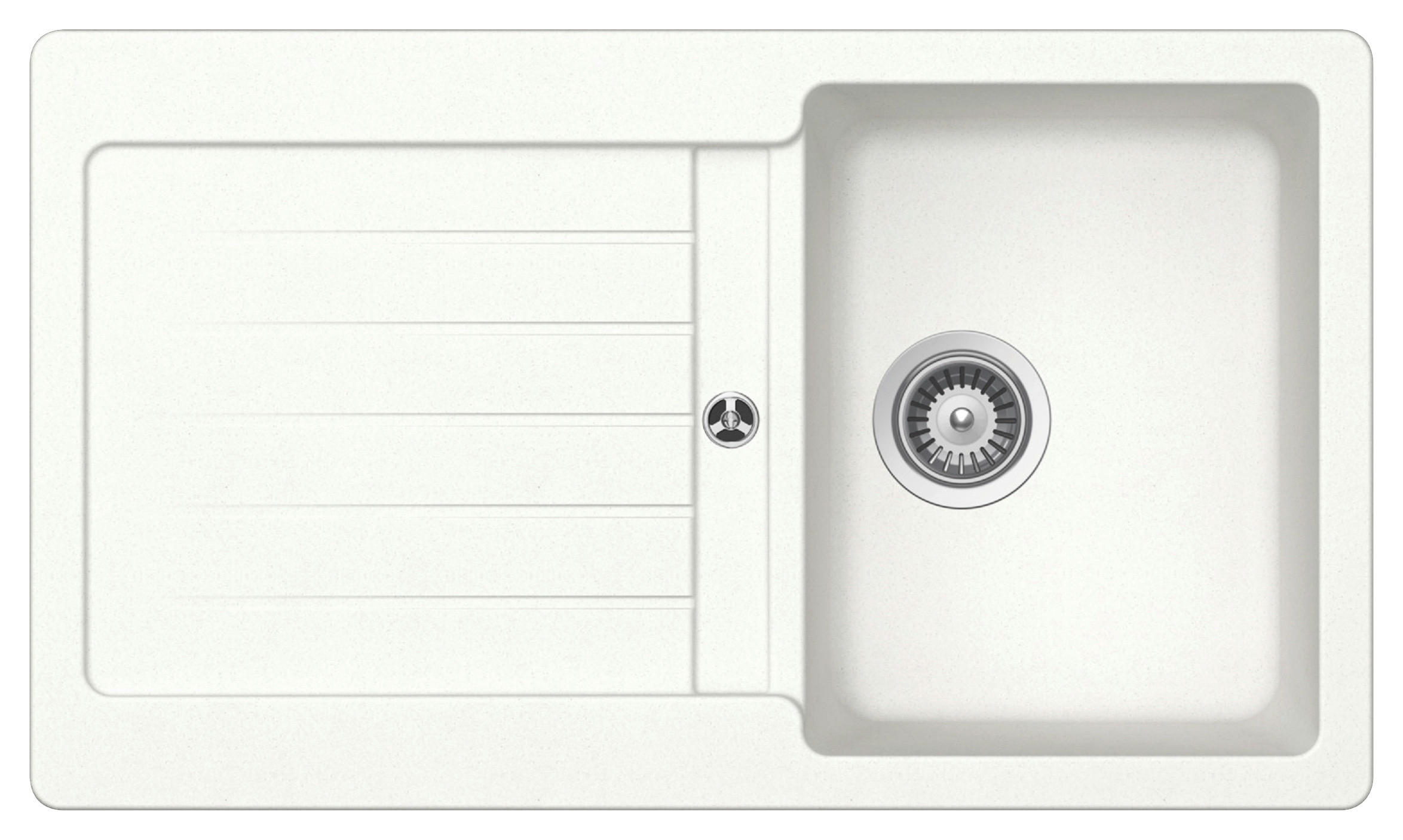 SPÜLE AUSTIN86X50W  - Weiß, Design, Stein (86/21/50cm) - Respekta