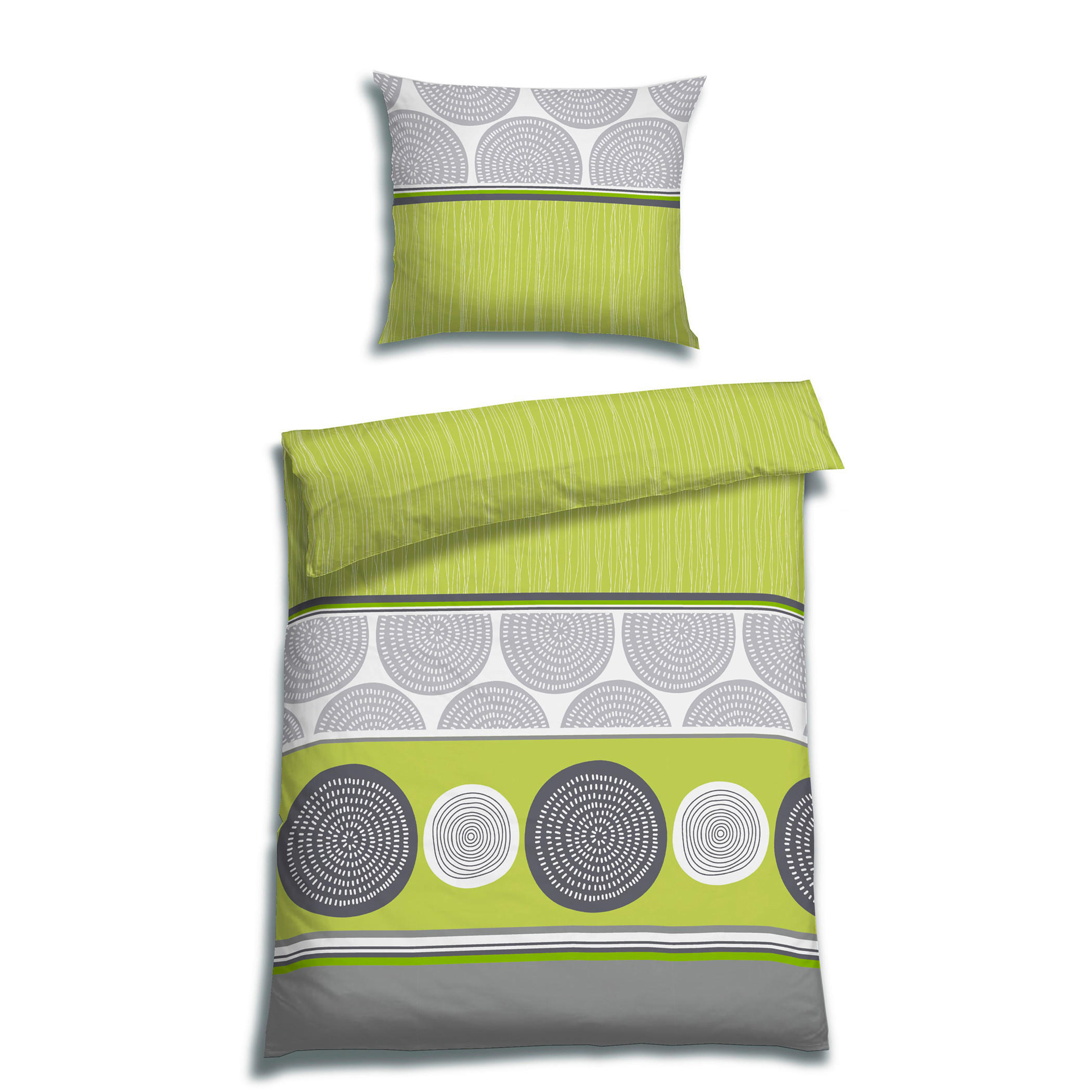 BETTWÄSCHE Renforcé 140/200 cm  - Grau/Grün, Trend, Textil (140/200cm) - Florella