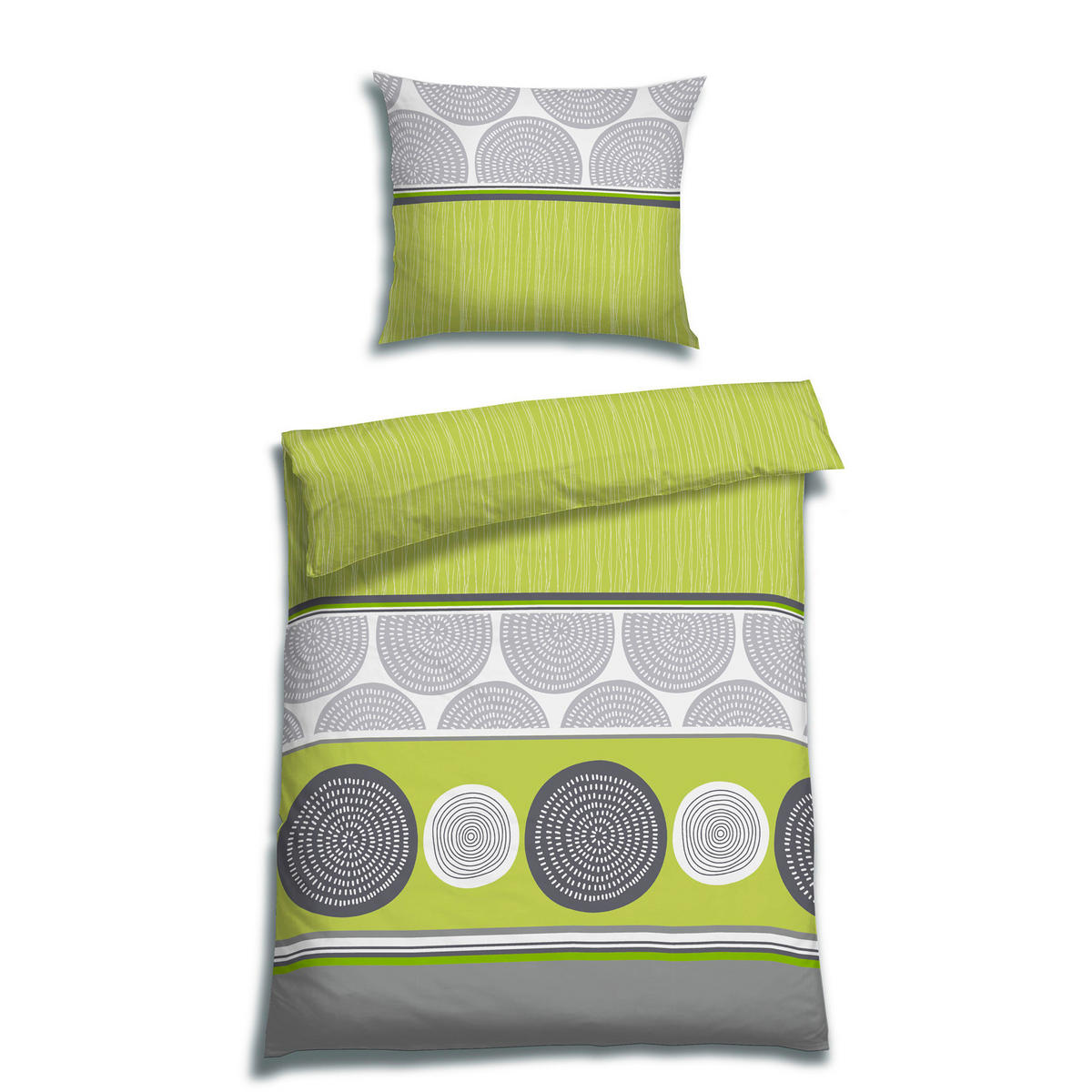 BETTWÄSCHE Renforcé 140/200 cm  - Grau/Grün, Trend, Textil (140/200cm) - Florella