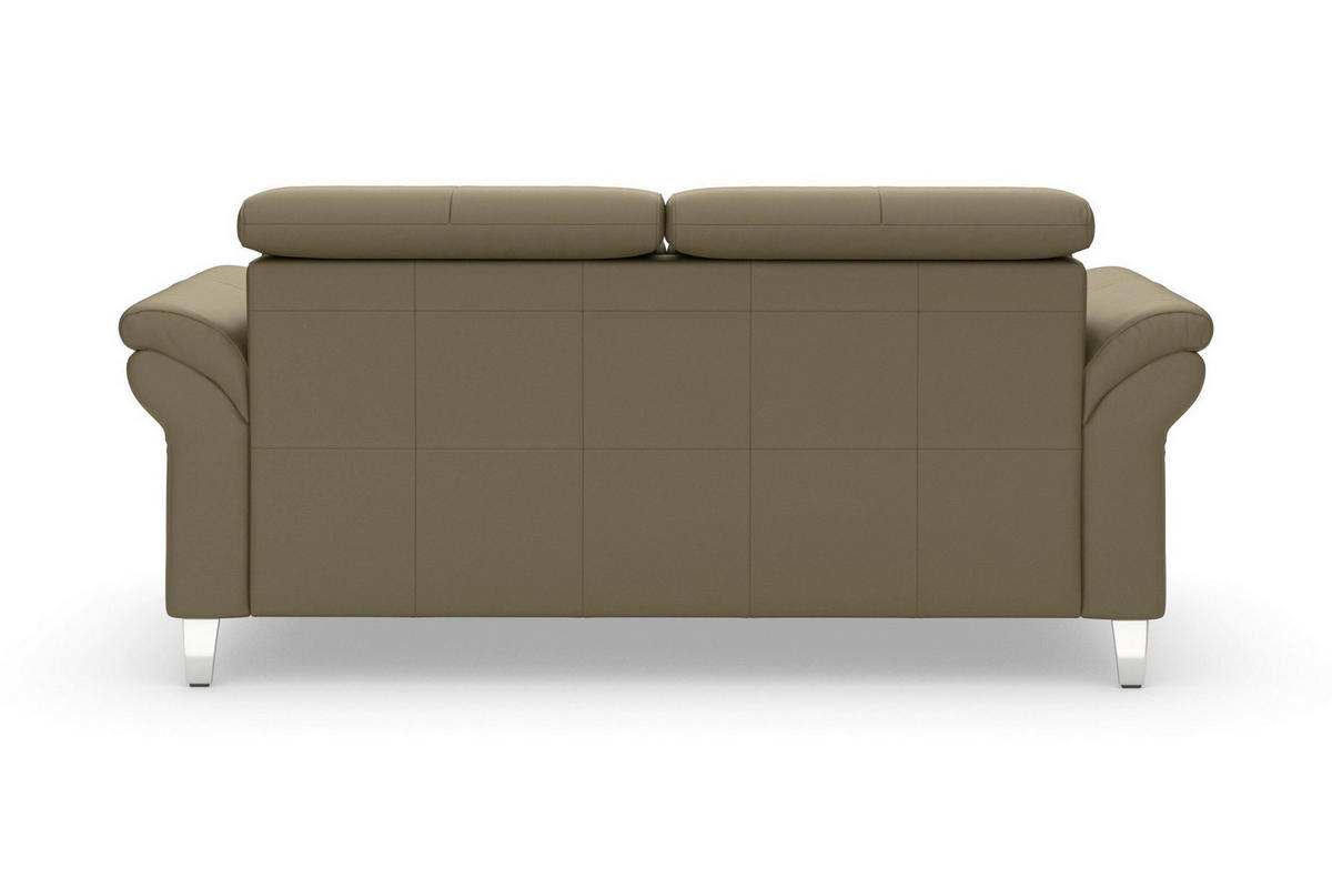 3-SITZER-SOFA ARNGAST E Echtleder Olivgrün  - Chromfarben/Olivgrün, Basics, Leder/Metall (186/84/93cm) - Sit & More