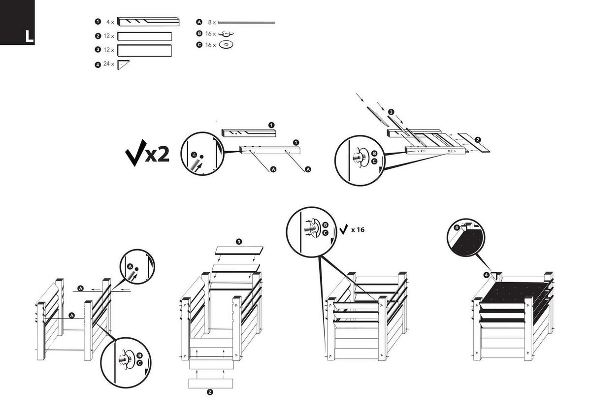 VYVÝŠENÝ ZÁHON   - farba smrekovca, Basics, drevo (90/73/65cm)