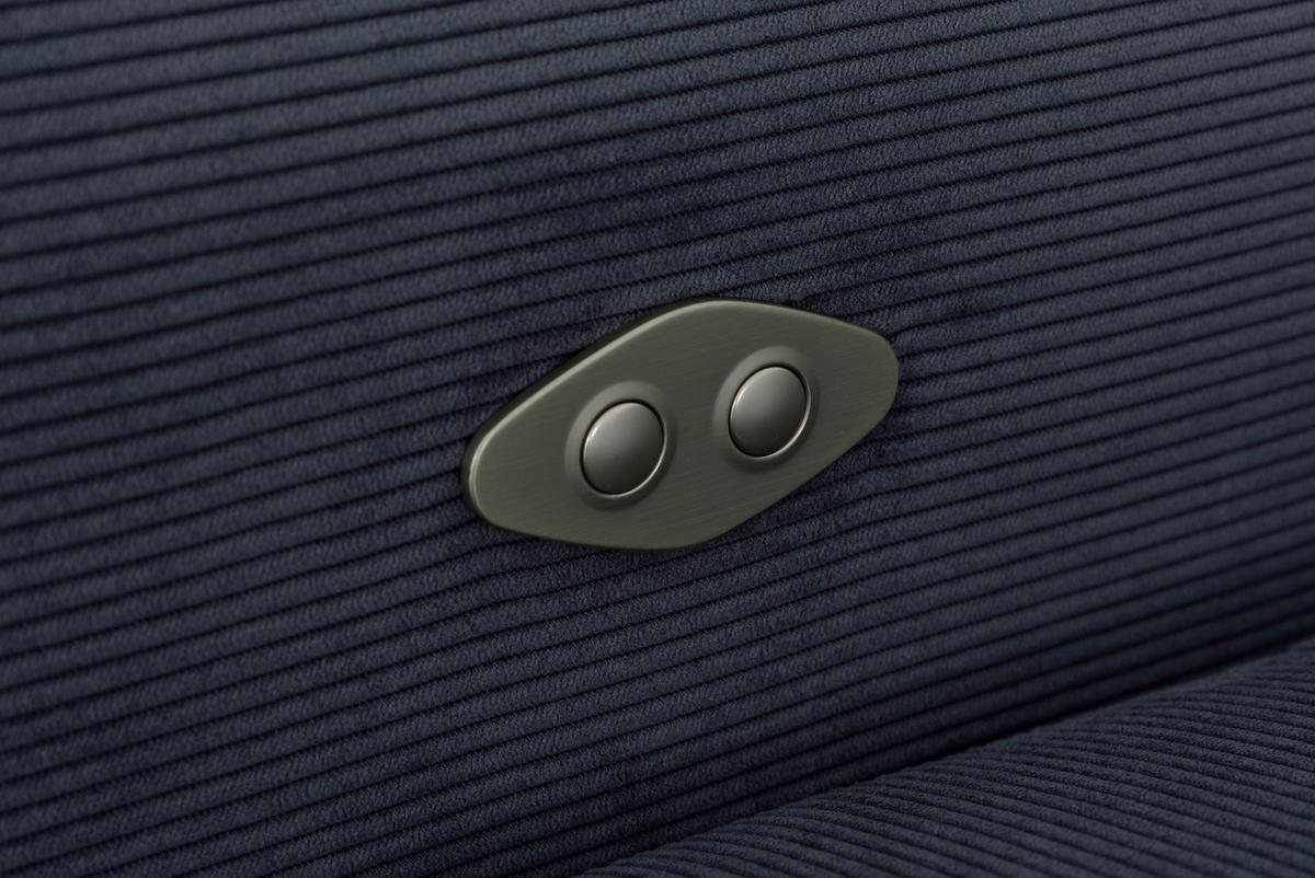 ECKSOFA in Feincord Blaugrau  280/205 cm  - Blaugrau/Schwarz, Design, Textil/Metall (280/205cm) - Xora
