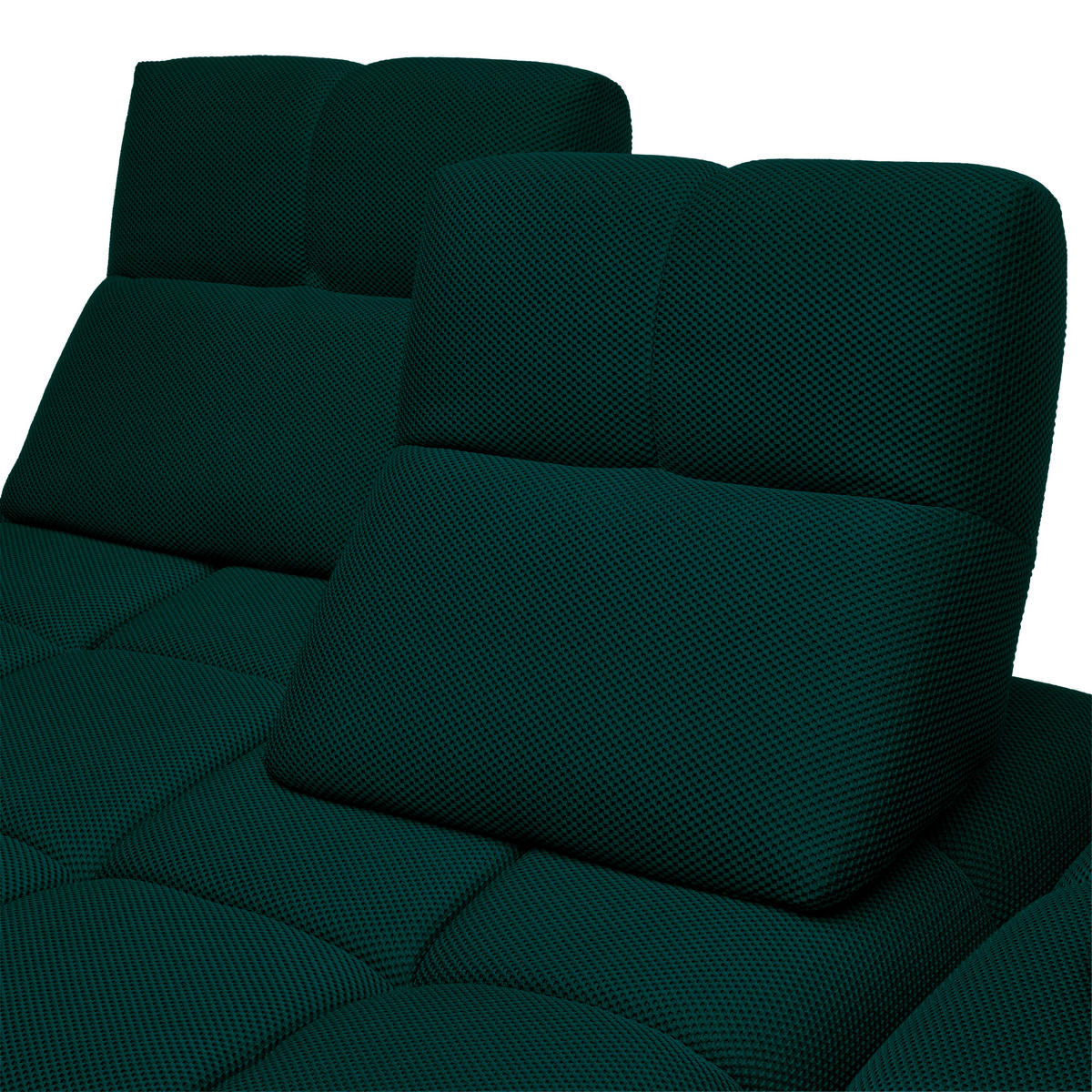 ECKSOFA in Struktur Petrol  - Petrol/Schwarz, Design, Kunststoff/Textil (313/233cm) - Emilio Belluti