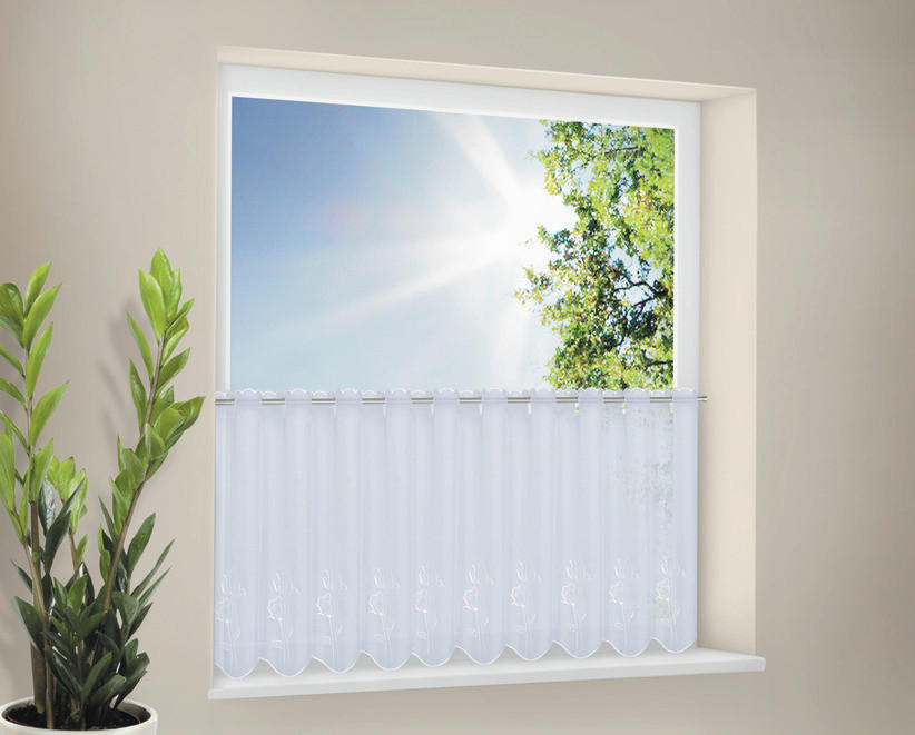 KURZGARDINE   150/50 cm   - Weiß, KONVENTIONELL, Textil (150/50cm)