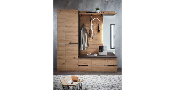 GARDEROBENPANEEL in 120/153/30 cm - Eiche Artisan, Design, Glas/Holzwerkstoff (120/153/30cm) - Voleo