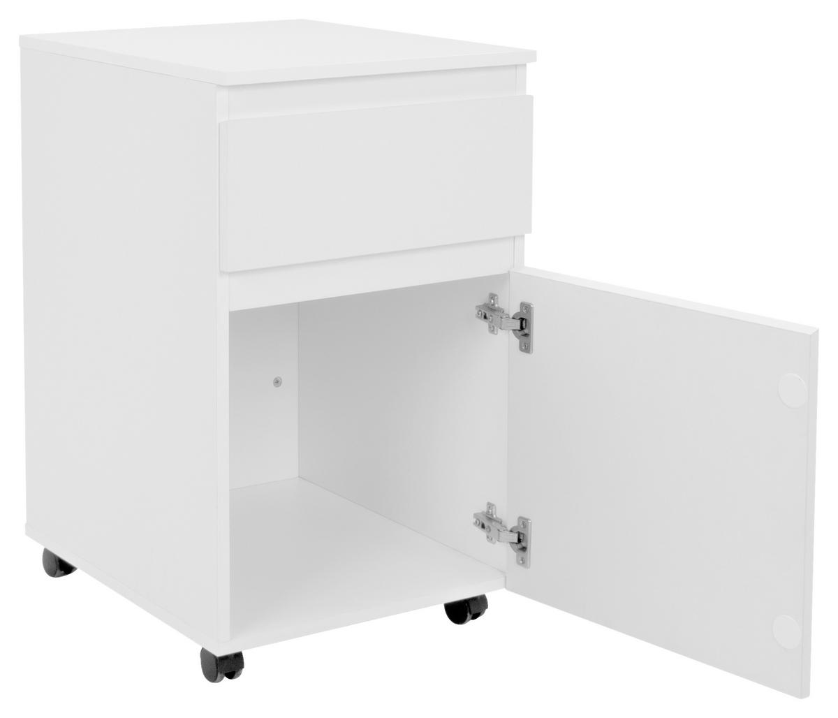 ROLLCONTAINER Weiß  - Weiß, KONVENTIONELL, Holzwerkstoff/Kunststoff (44/73/52cm) - MID.YOU