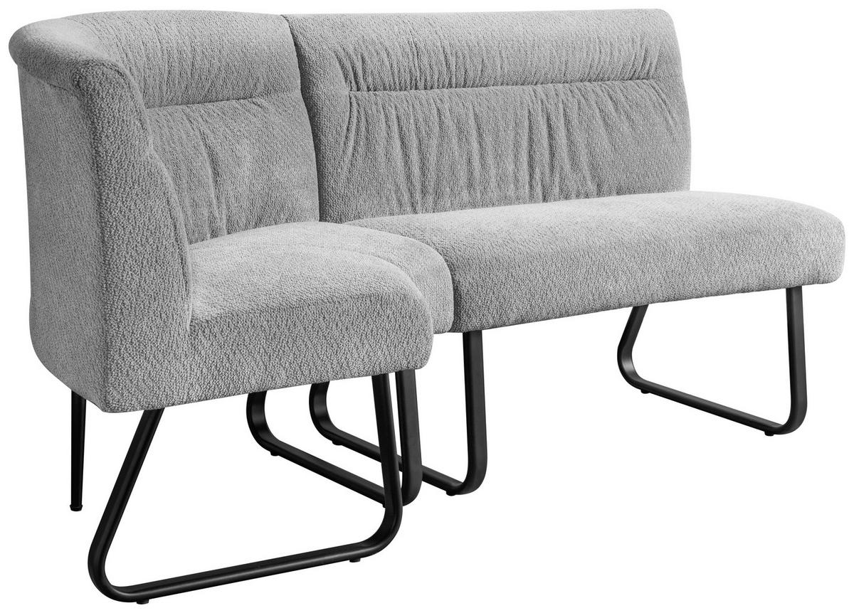 SITZBANK 160/86/61 cm Mikrofaser Grau  - Schwarz/Grau, Design, Textil/Metall (160/86/61cm) - Stylife