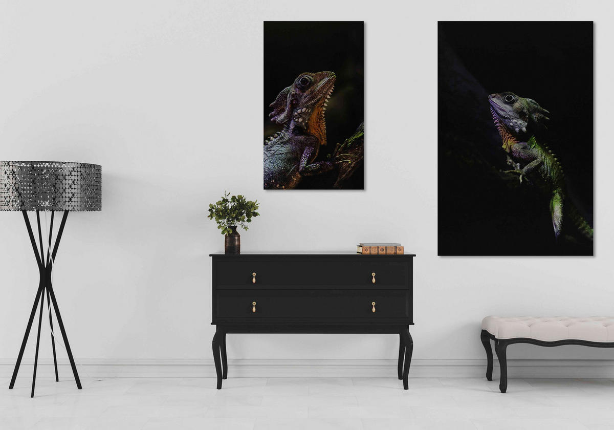 ALUMINIUMBILD 98/148 cm  - Gelb/Lila, Design, Kunststoff/Metall (98/148cm)