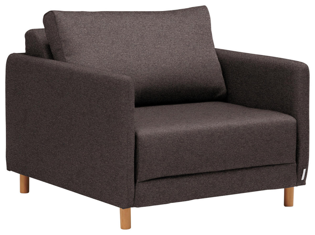 FEKVŐFOTEL textil sötétbarna  - natúr színű/sötétbarna, Konventionell, műanyag/textil (89/79/94cm) - Cantus