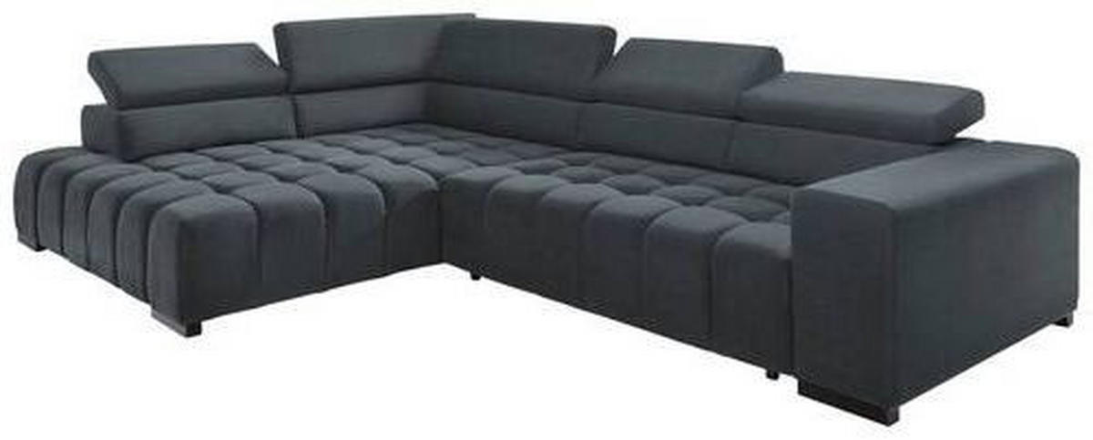 ECKSCHLAFSOFA in Dunkelgrau Textil   - Dunkelgrau/Schwarz, Design, Holz/Textil (201/307cm) - Livetastic
