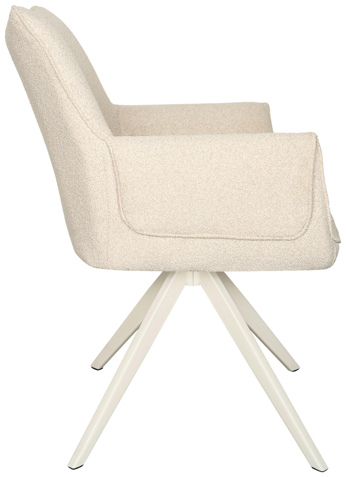 ARMLEHNSTUHL  Sitzfläche 360° drehbar, inklusive Armlehnen Webstoff  Beige  - Beige, MODERN, Textil/Metall (64/86/65,5cm) - Livetastic