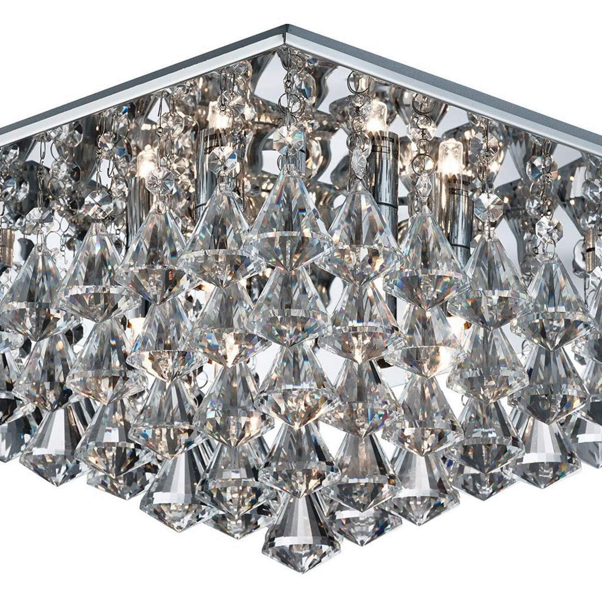 TAKLAMPA 44/44/17 cm  - klar/silver, Basics, metall/glas (44/44/17cm)