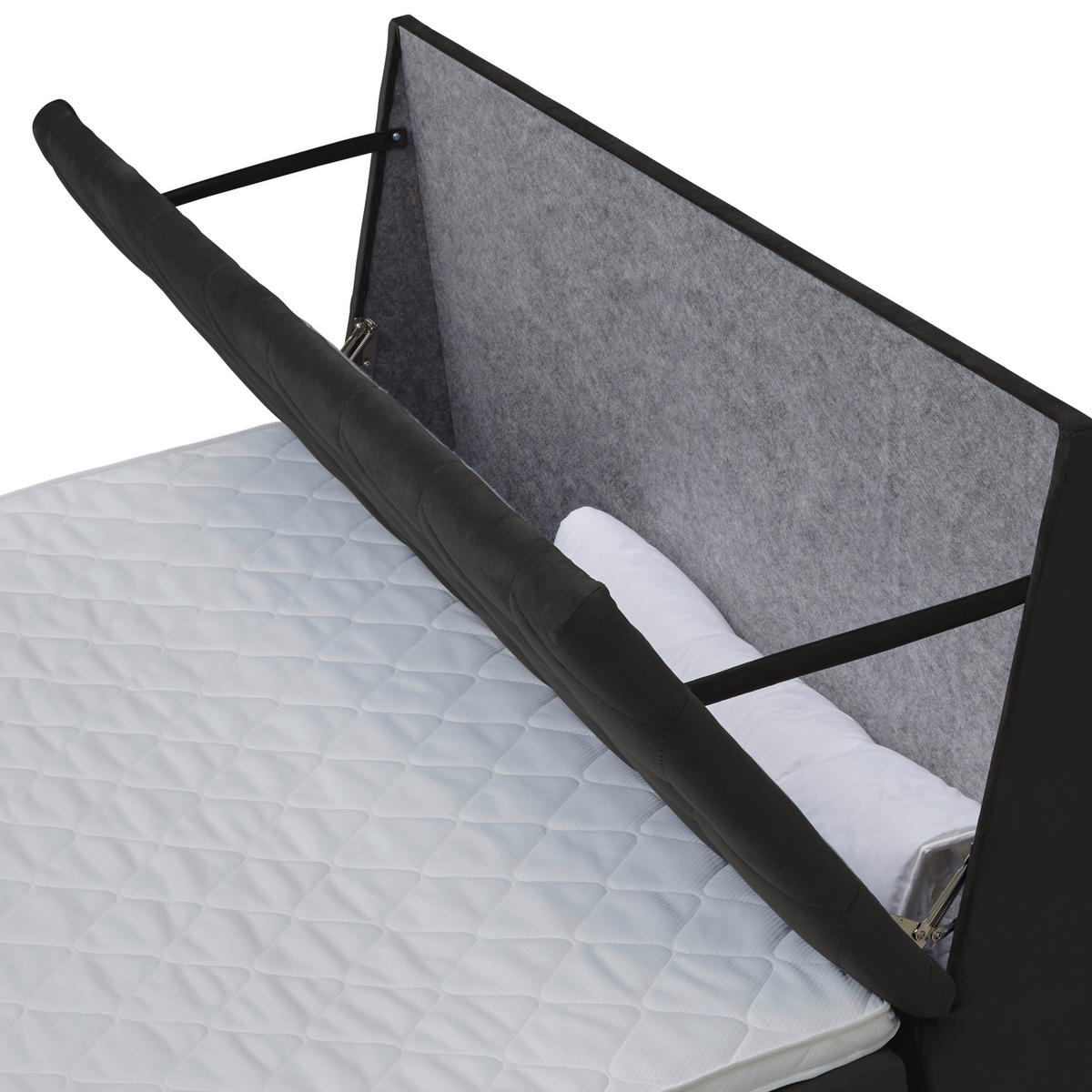 BOXSPRINGBETT 180/200 cm  in Dunkelgrau  - Dunkelgrau/Schwarz, KONVENTIONELL, Holz/Textil (180/200cm) - Ti'me