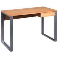 SCHREIBTISCH 120/60/75 cm Schwarz, Kernbuche Stauraum  - Schwarz/Kernbuche, Natur, Holz/Metall (120/60/75cm) - Livetastic