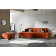 ECKSOFA in Cord Terracotta  - Terracotta/Schwarz, MODERN, Kunststoff/Textil (180/300cm) - Carryhome