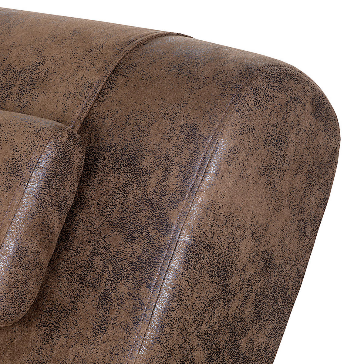 RELAXLIEGE in Lederlook Braun  - Schwarz/Braun, Design, Kunststoff/Textil (180/87/62cm) - P & B