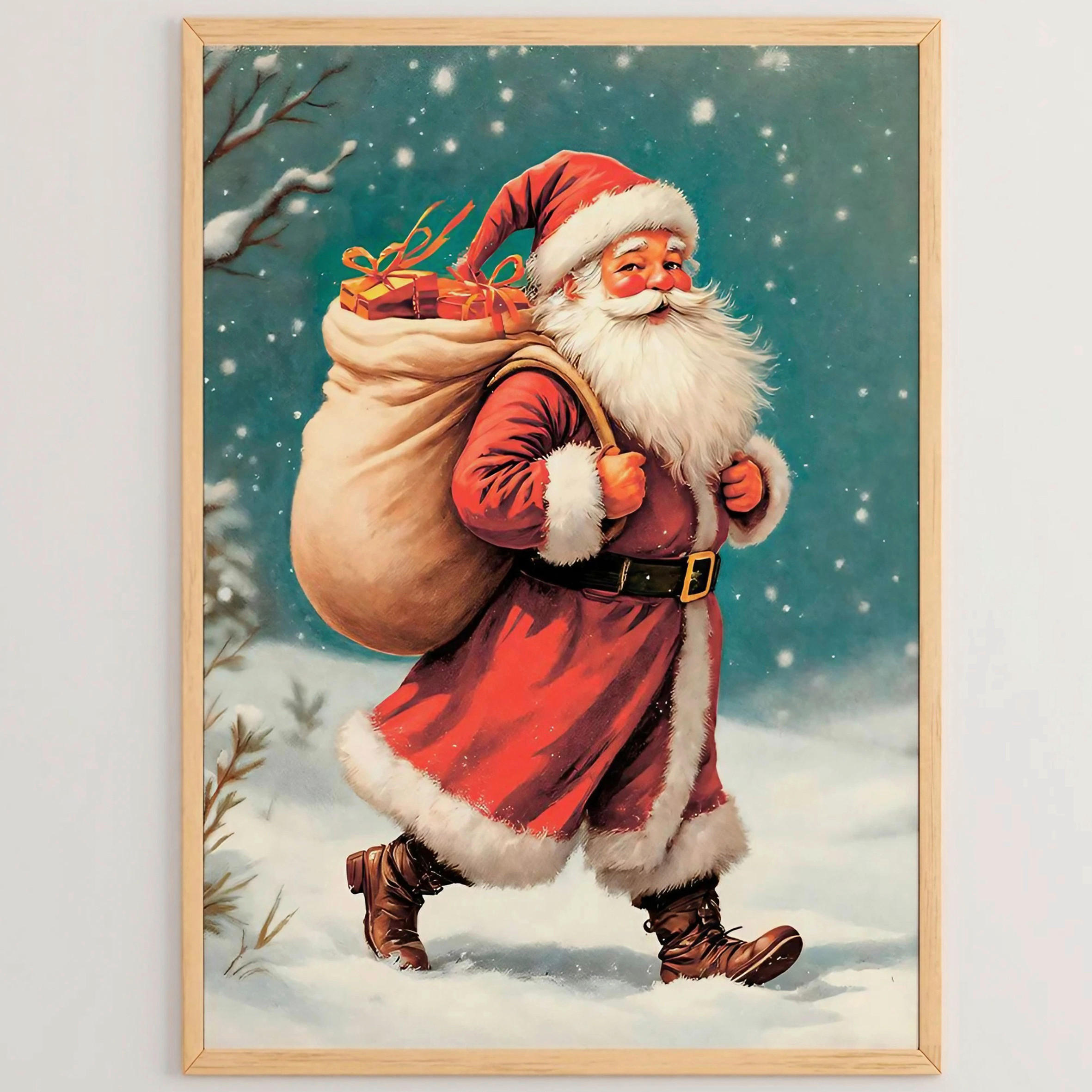 X-Mas Leinwandbild Opal, Rot, Weiß 33x48x2 cm