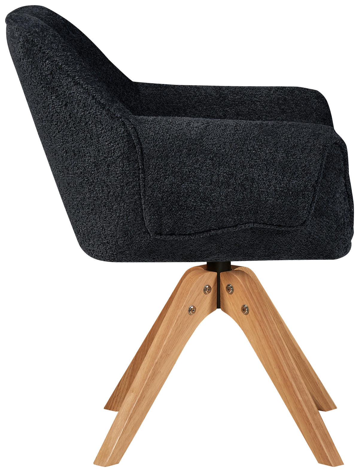 ARMLEHNSTUHL  in Bouclé  - Anthrazit, MODERN, Holz/Textil (60/86,5/63,5cm) - Kayoom