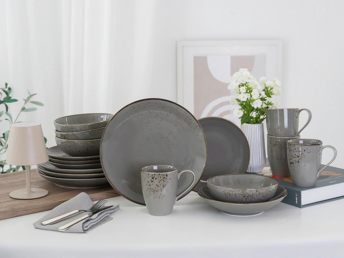KOMPLETT SERVIS Nature Collection 20 delar  - grå, Basics, keramik - Creatable