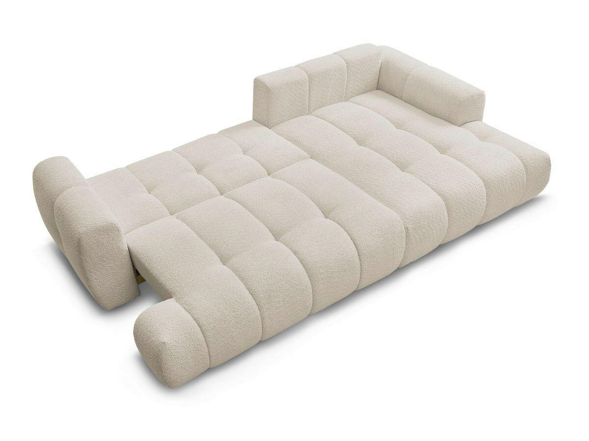 ECKSCHLAFSOFA FUJI Bouclé Beige  inkl.  - Beige/Schwarz, MODERN, Kunststoff/Textil (292/160cm)