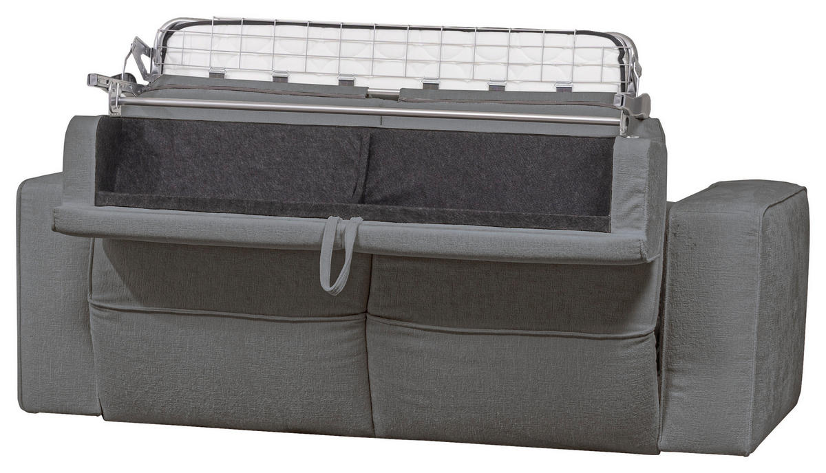 SCHLAFSOFA Chenille Dunkelgrau  - Dunkelgrau/Schwarz, Design, Kunststoff/Textil (227/74/105cm) - Novel