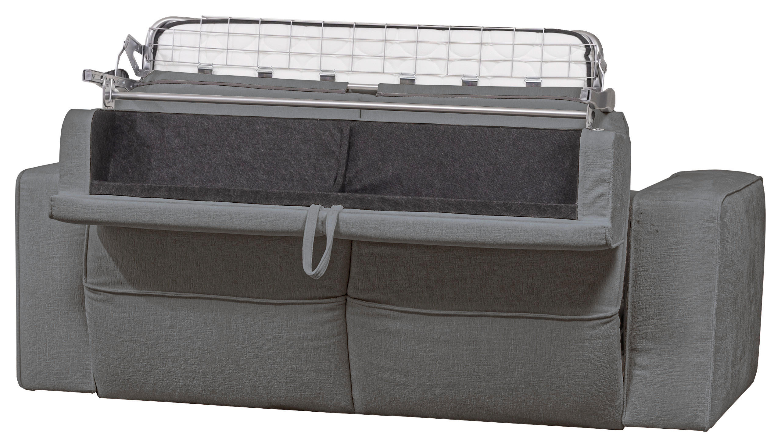 Thumbnail - Novel Schlafsofa, Dunkelgrau, Textil, 2-Sitzer, Füllung: Schaumstoffflocken, 227x74x105 cm, Kinder- & Jugendzimmer, Juge...