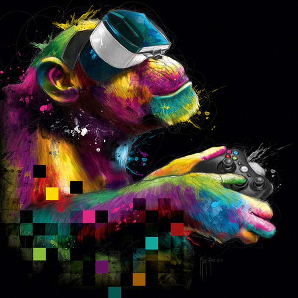 KUNSTDRUCK 14/14 cm  - Multicolor/Schwarz, Basics, Papier (14/14cm) - Monee