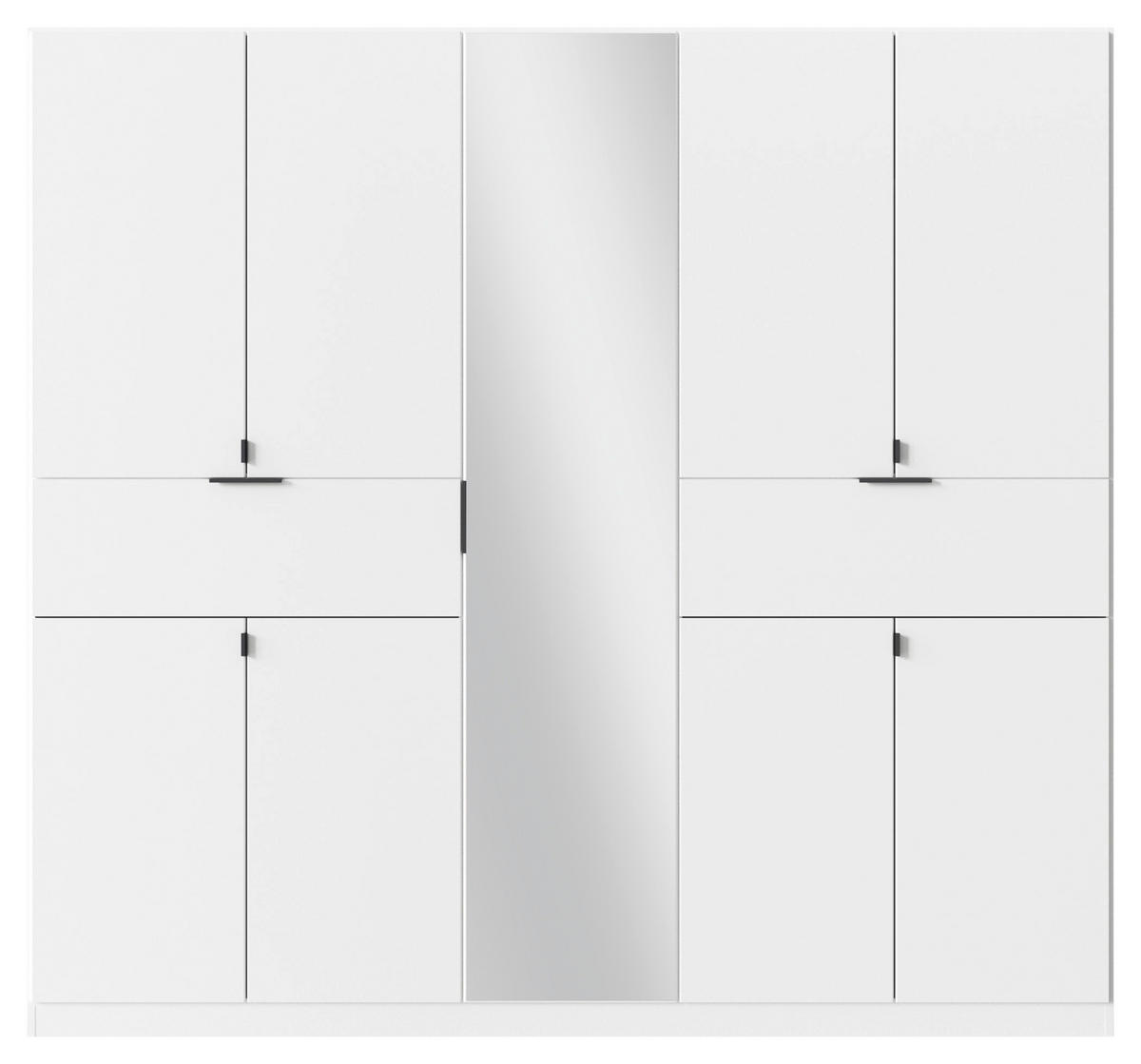 OMARA S KLASIČNIMI VRATI, bela, srebrne barve  - srebrne barve/siva, Moderno, kovina/leseni material (226/210/54cm) - Rauch Möbel