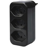 STECKER - Schwarz, Basics, Kunststoff/Metall (4.5/9.5/8cm) - Eglo