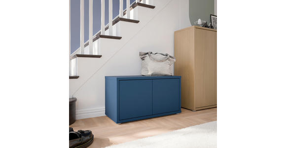 GARDEROBENBANK - Dunkelblau/Grau, MODERN, Kunststoff (74,5/41,5/34,9cm) - Carryhome